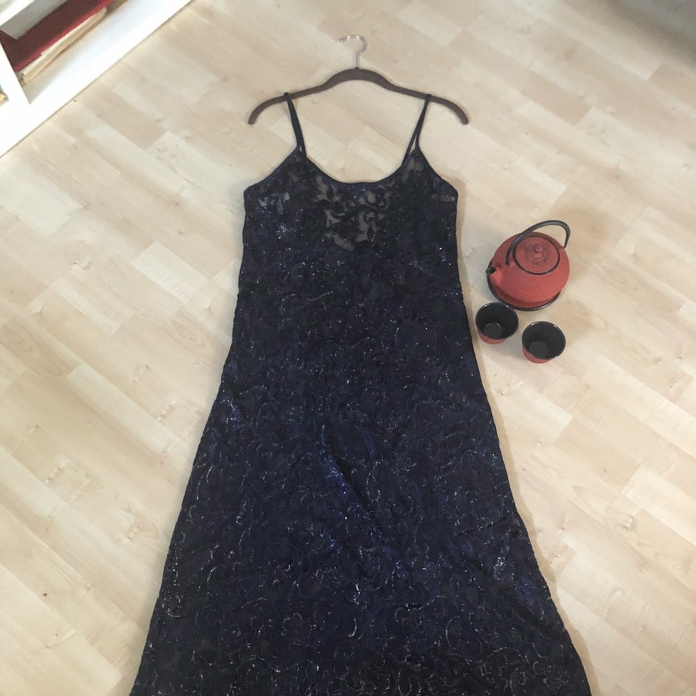 Sexi Sheer Lingerie Night Gown Blue / Black NWOT